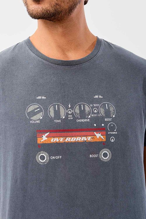 T-Shirt Estampada Overdrive Azul Marinho