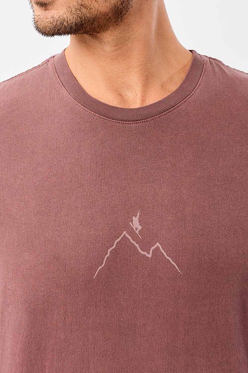 T-Shirt Estampada Stone Snow Vinho