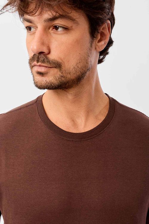 T-Shirt Básica Comfort Marrom