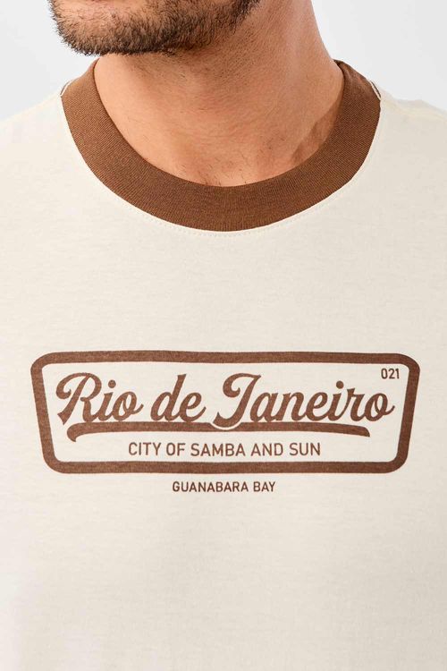 T-Shirt Estampada Rio De Janeiro Off White