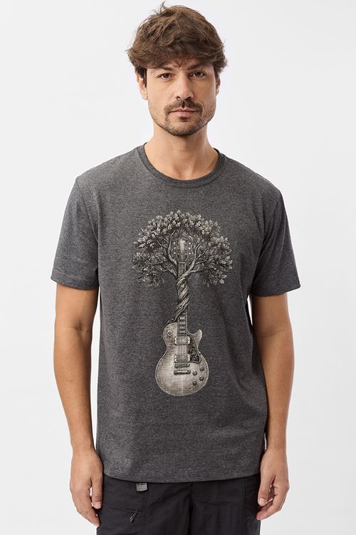 T-Shirt Estampada Mescla Nature Music Grafite