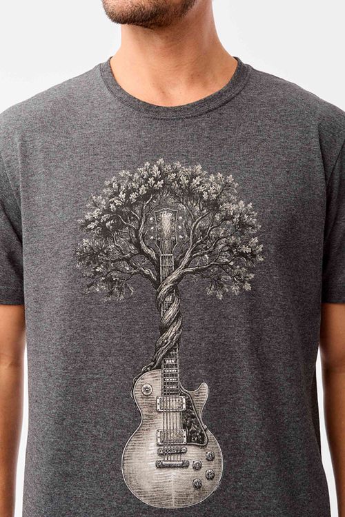 T-Shirt Estampada Mescla Nature Music Grafite