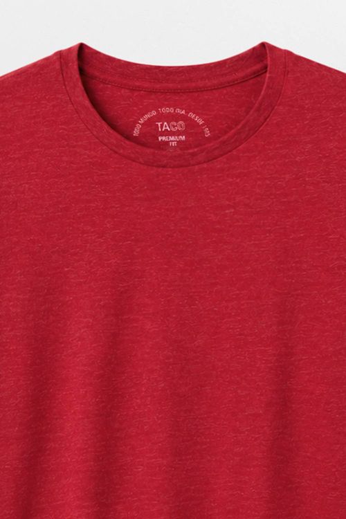 T-Shirt Básica Premium Fit Sem Costura Lateral Vermelho Escuro