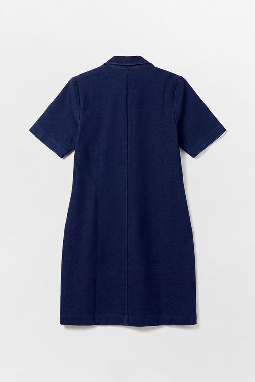 Vestido Curto Gola Polo Azul Marinho