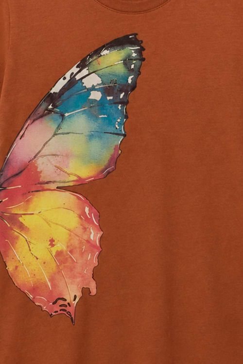 Blusa Estampada Borboleta Marrom