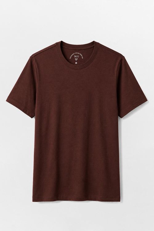 T-Shirt Básica Fit Mescla Marrom