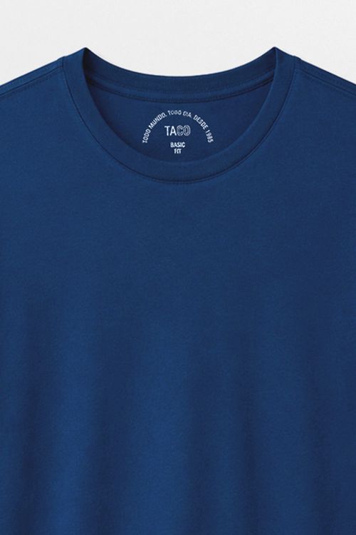 T-Shirt Básica Fit Mescla Azul Marinho