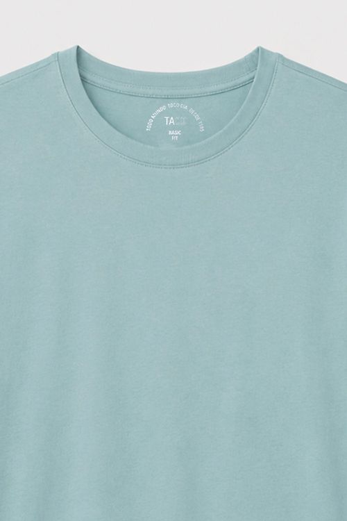 T-Shirt Básica Fit Mescla Azul Clara