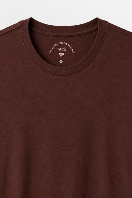 T-Shirt Básica Fit Mescla Marrom