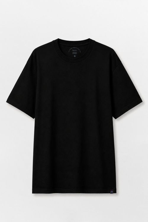T-Shirt Básica Premium Oversized Sem Costura Preta