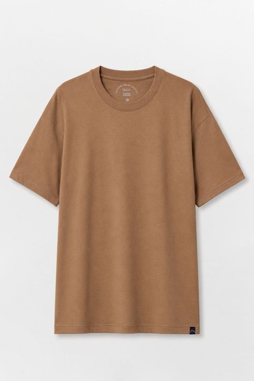 T-Shirt Básica Premium Oversized Sem Costura Nude