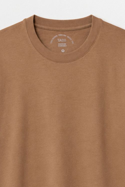 T-Shirt Básica Premium Oversized Sem Costura Nude