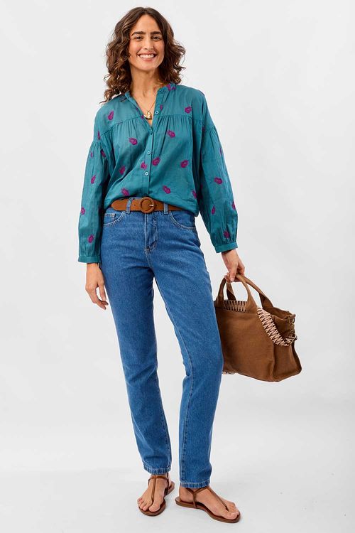 Calça Jeans Straight Basic Super Stone