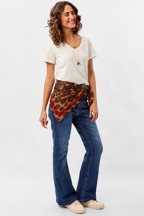 Blusa Básica Fio Penteado Off Wh