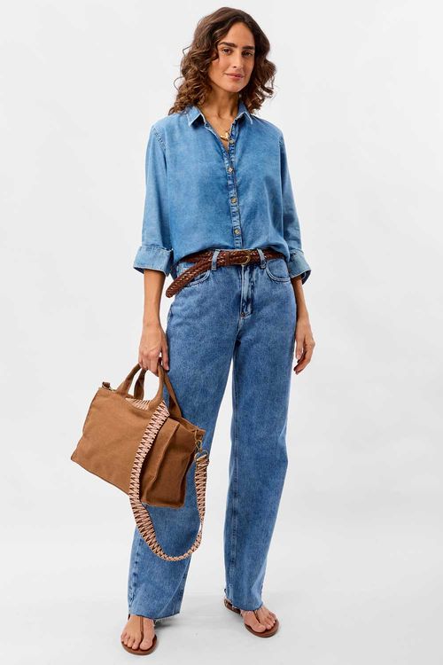 Calça Jeans Straight Destroyer