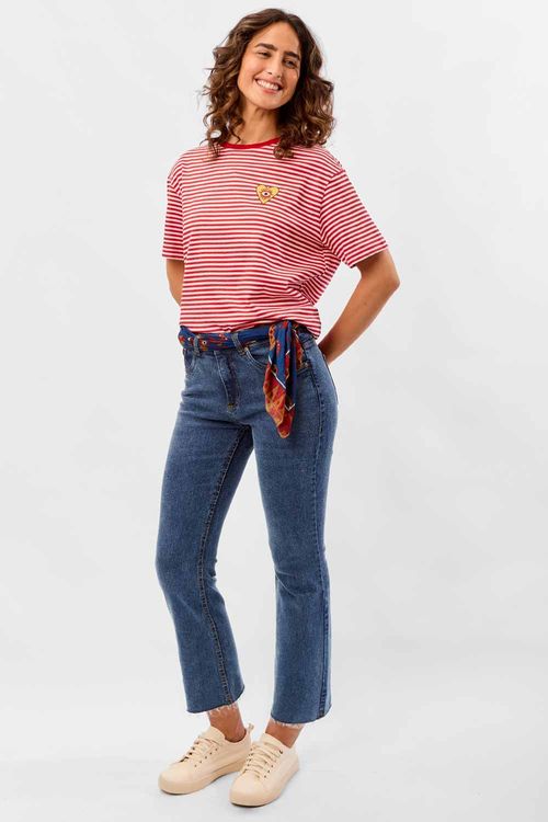 Calça Jeans Bootcut Cropped Super Stone