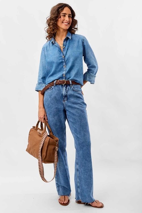 Camisa Jeans Azul