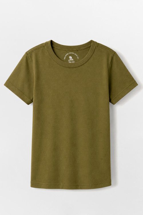 T-Shirt Infantil Básica Color Verde Musgo