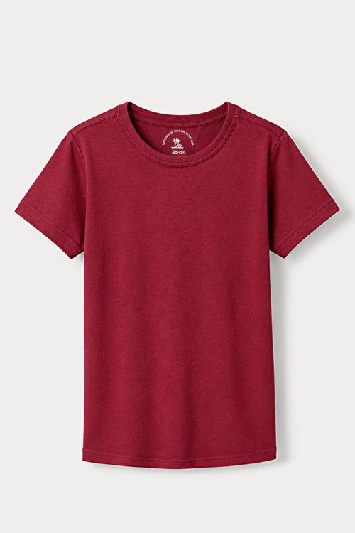 T-Shirt Infantil Básica Color Vinho