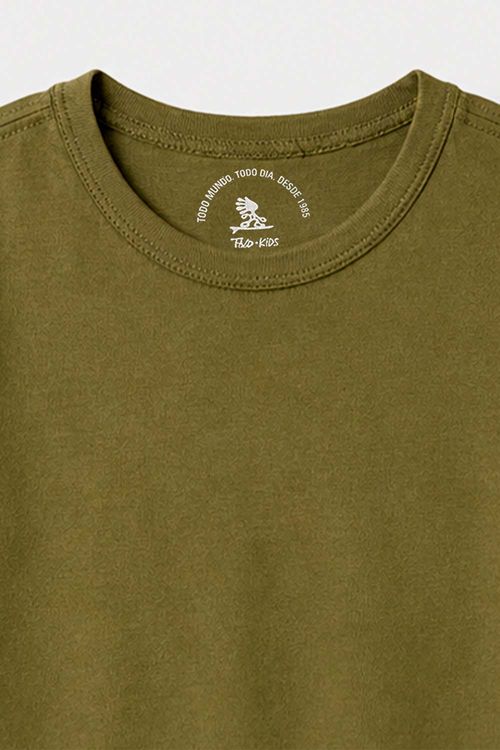 T-Shirt Infantil Básica Color Verde Musgo