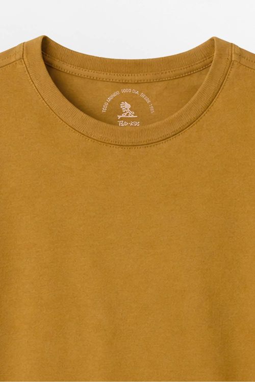T-Shirt Infantil Básica Color Mostarda