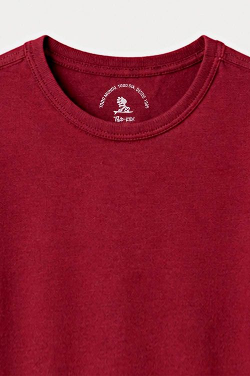 T-Shirt Infantil Básica Color Vinho