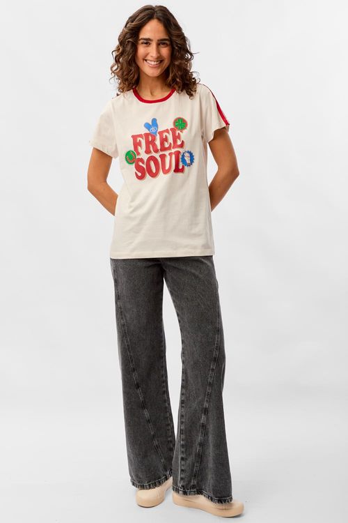 Blusa Estampada Free Soul Off White