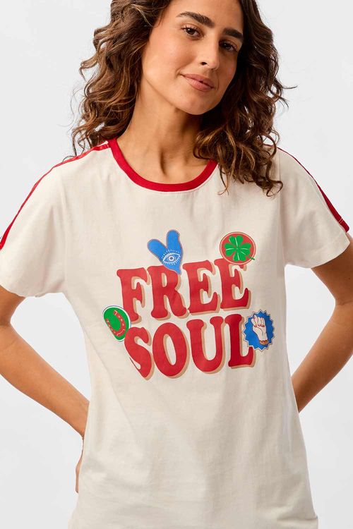 Blusa Estampada Free Soul Off White