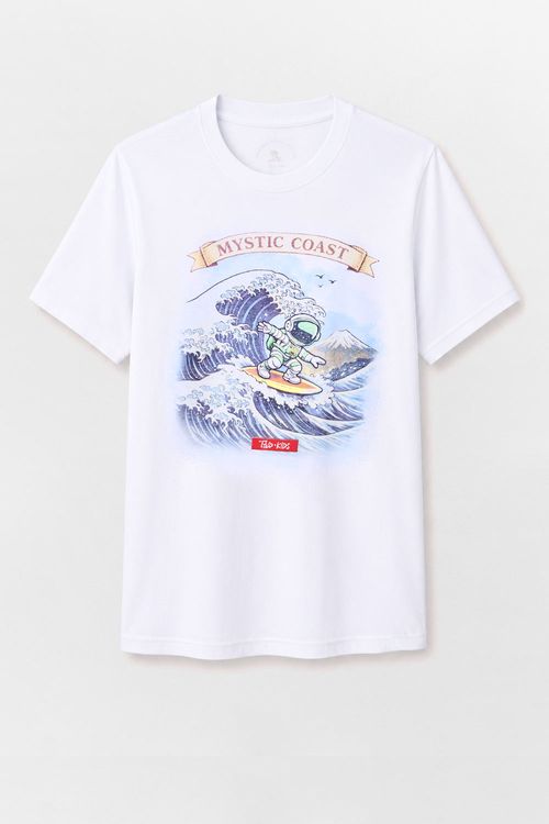 T-Shirt Infantil Estampada Coast Branca
