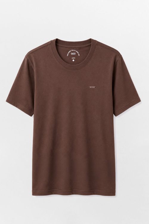 T-Shirt Básica Suedine Supima Marrom