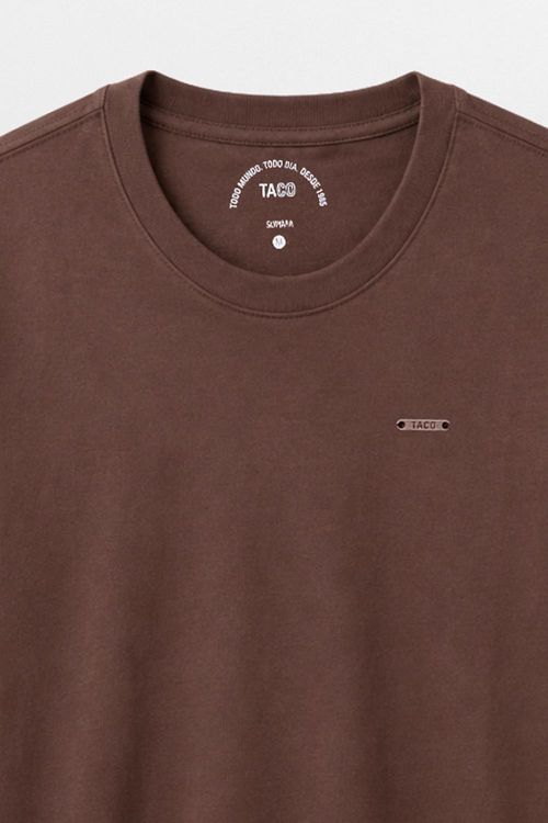 T-Shirt Básica Suedine Supima Marrom