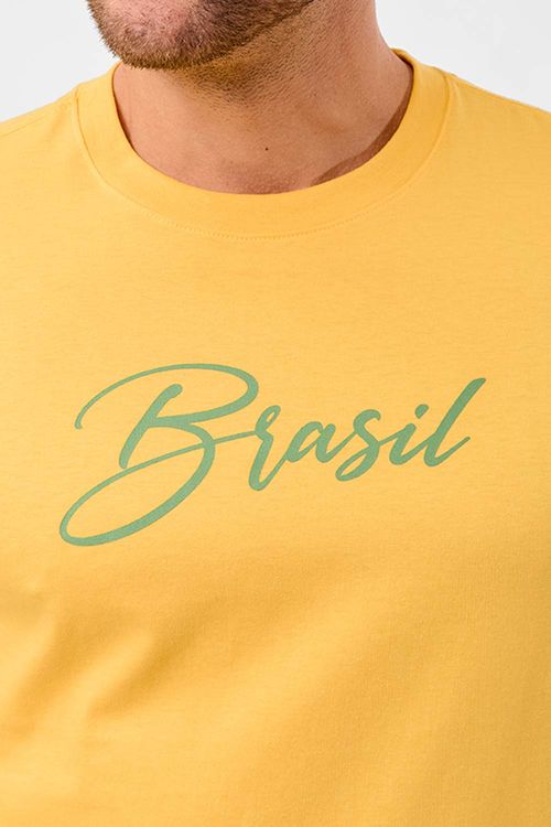 T-Shirt Estampada Brasil Copa Amarela