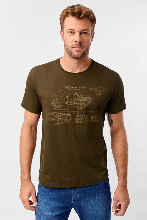 T-Shirt Estampada Jeep Verde Musgo
