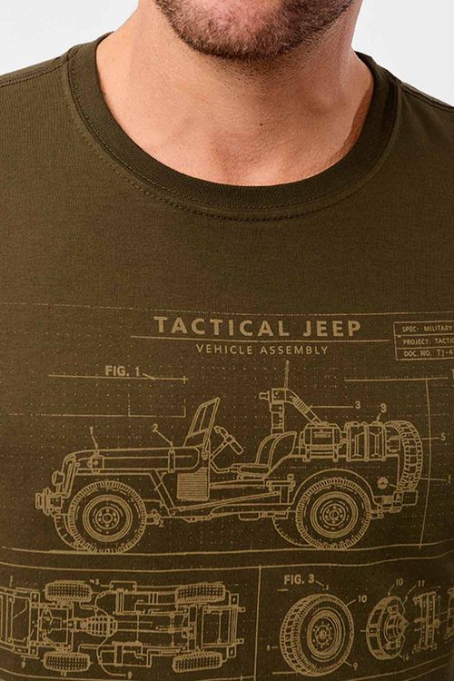 T-Shirt Estampada Jeep Verde Musgo