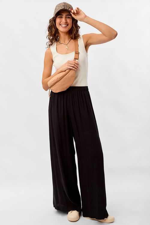 Calça Color Pantalona Preta