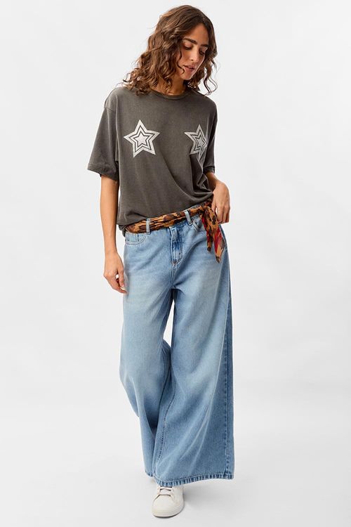 Blusa Estampada Oversized Preta