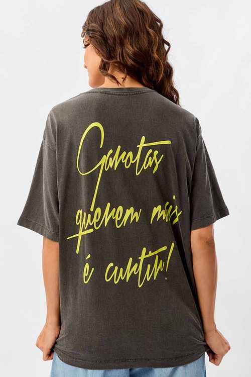 Blusa Estampada Oversized Preta
