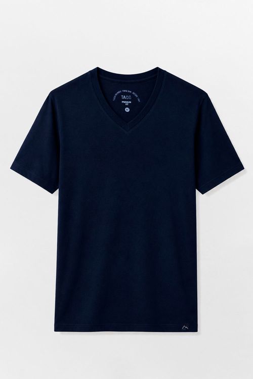 T-Shirt Básica Premium Fit Sem Costura Lateral Az Es
