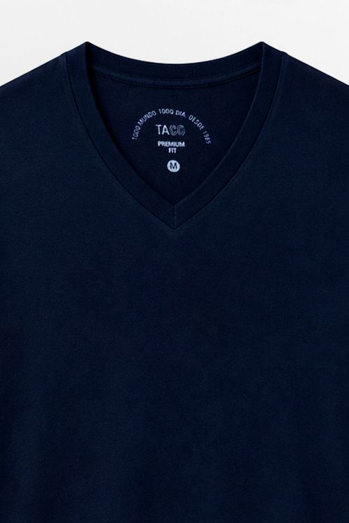 T-Shirt Básica Premium Fit Sem Costura Lateral Az Es