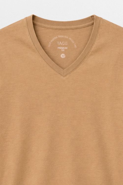T-Shirt Básica Premium Fit Sem Costura Lateral Nude