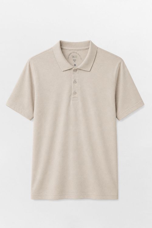 Polo Básica Fit Mescla Cinza