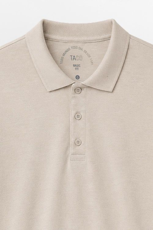 Polo Básica Fit Mescla Cinza