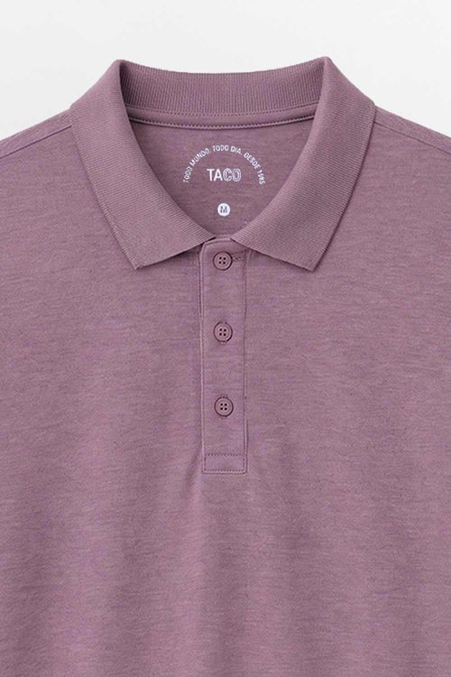 Polo Básica Fit Mescla Roxo