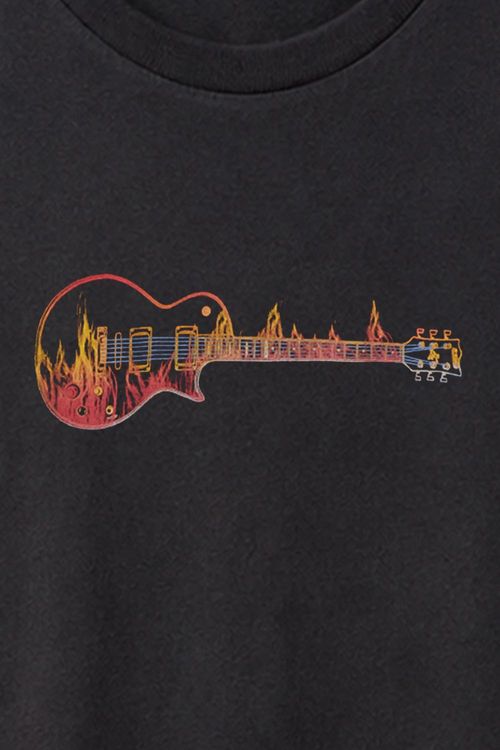T-Shirt Estampada Guitar Preta