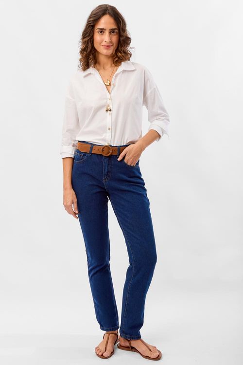 Calça Jeans Straight Basic Stone New