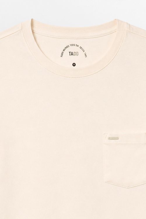 T-Shirt Suedine Flex Com Bolso Off White
