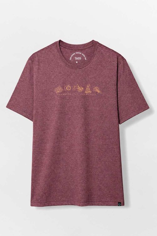 T-Shirt Estampada Mescla Vinho