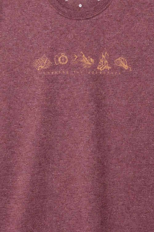 T-Shirt Estampada Mescla Vinho