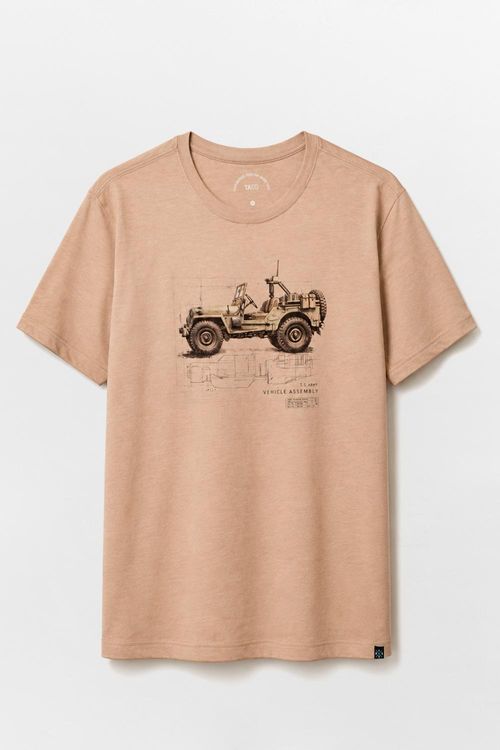 T-Shirt Estampada Mescla Jeep Khaki
