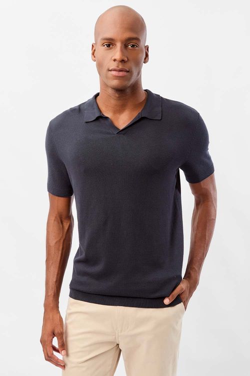Polo Tricot Azul Marinho